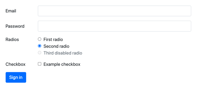 Bootstrap Horizontal Form style displays labels and their associated form controls on the same horizontal rows